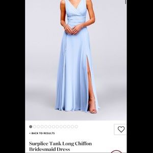 David’s Bridal Size 8 Ice Blue Surplice Tank Dress